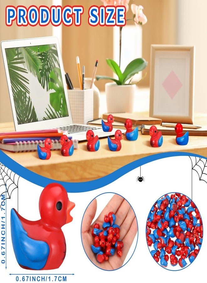 RoundFunny 60 Pcs Mini Resin Spiderweb Ducks Tiny Duck Miniature with Spiderweb Small Resin Animals Figures Landscape Decor for Home Office Car Decor Festive Gift - Image 3